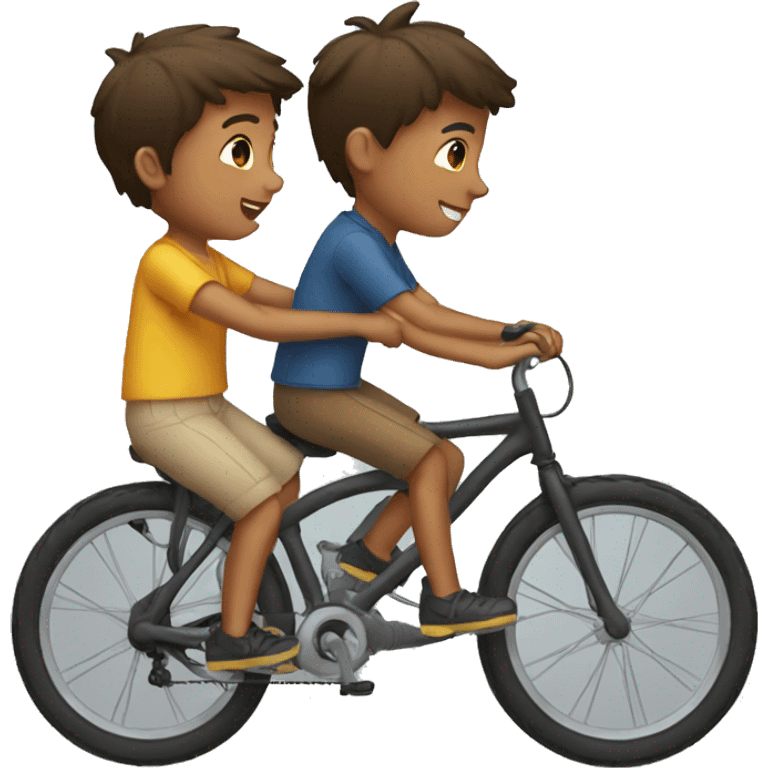 Two boys on bike emoji