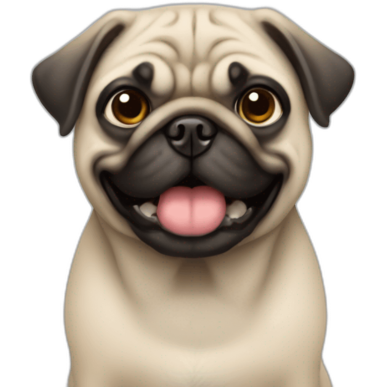 Crea un Pug con cara de preocupado  emoji