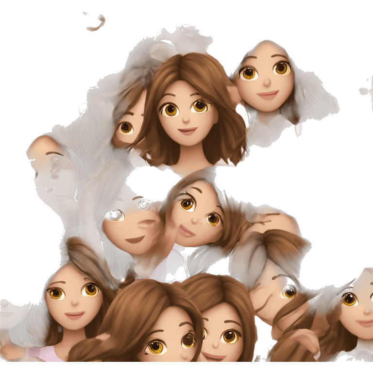 Amour femme brune cheveux mi long lisse emoji