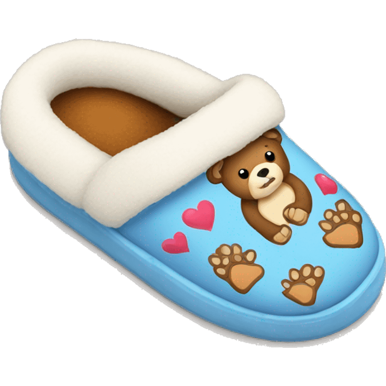 Winter slippers with bears emoji