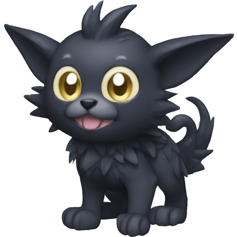 Cute cool fantasy dark-themed animal hybrid Fakemon full body emoji