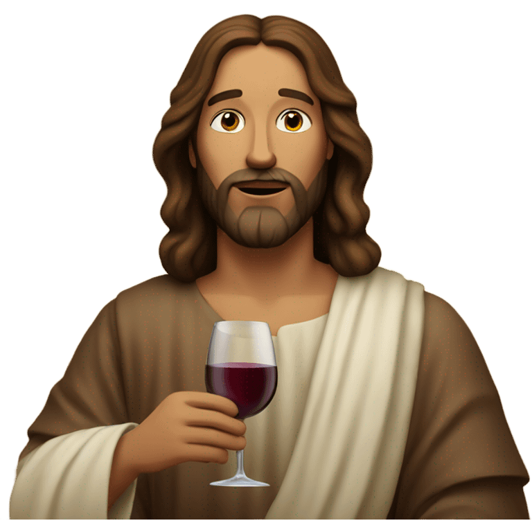 Jesus drinking wine emoji