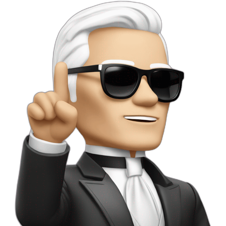 Karl lagerfeld waving emoji