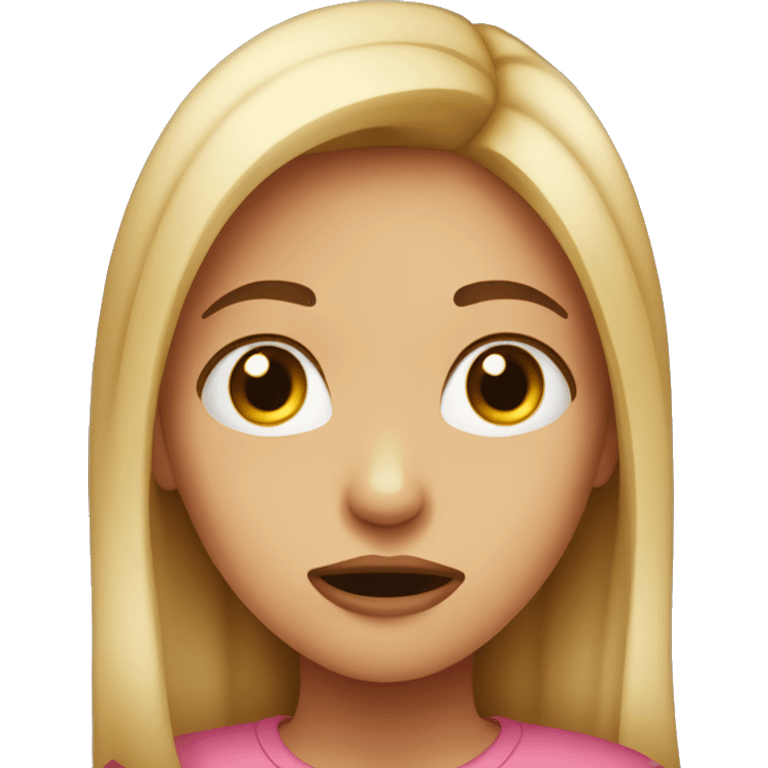 girl biting her lip because shes nervous and shy emoji