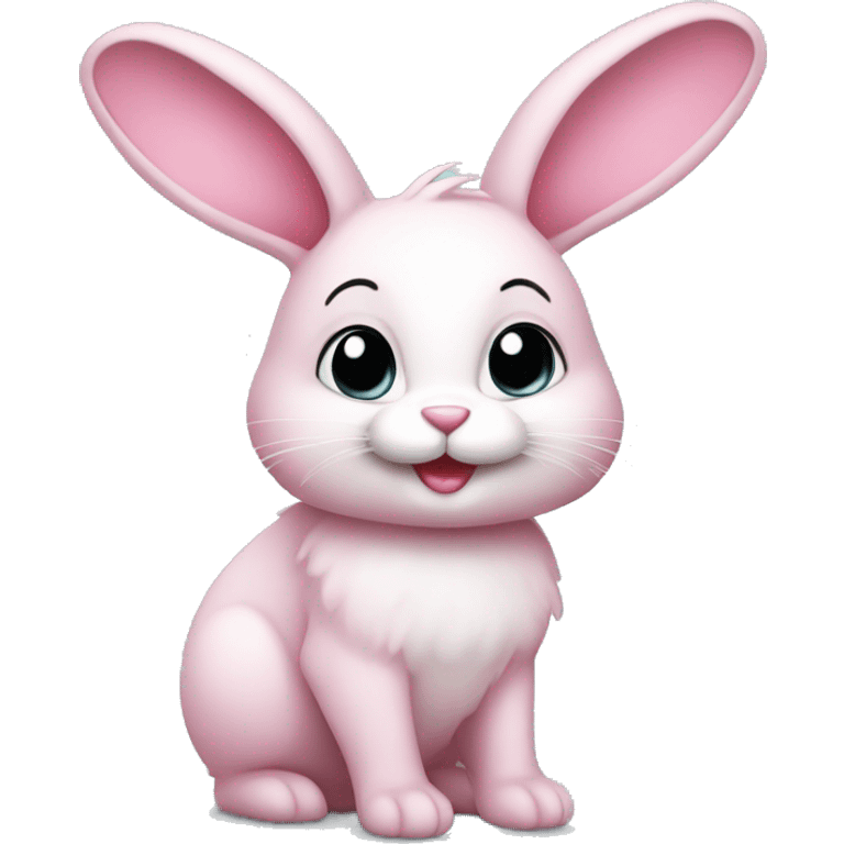 Cute little rabbit in pink. emoji