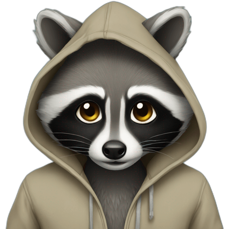 raccoon with hoodie emoji