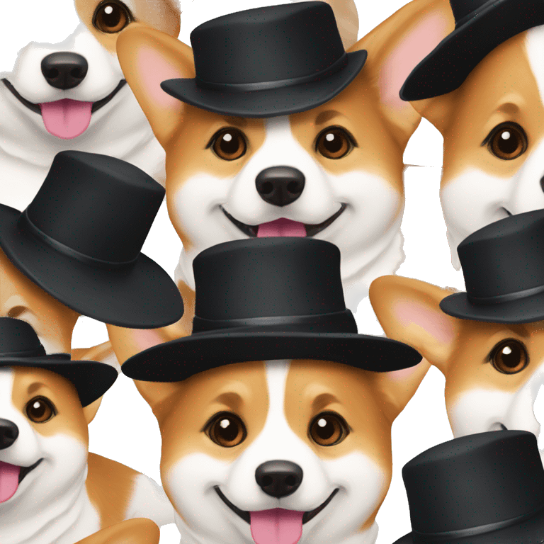 Corgi with black hat emoji