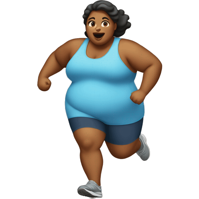 fat girl running emoji