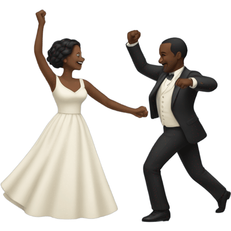 Black man and wife dance. emoji