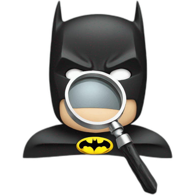 Batman finding keys with magnifying glass emoji