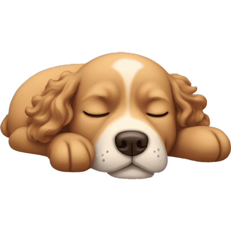 Curly dog sleeping sideways emoji