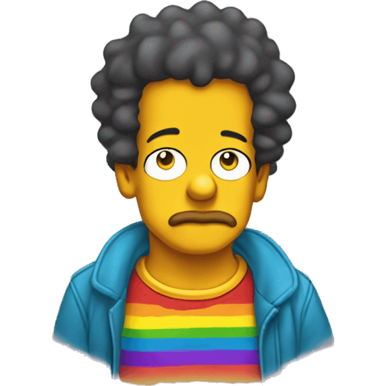 cute queer Simpson with make up and rainbow tshirt  emoji