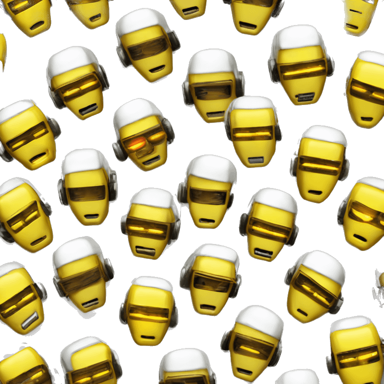 Yellow LED DaftPunk-style robot talk box emoji