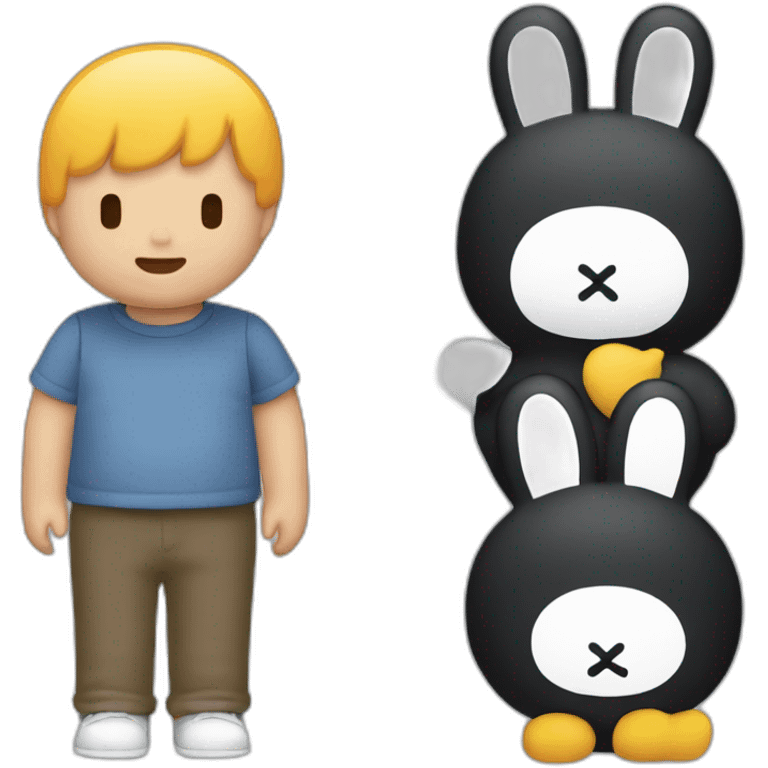 Miffy and black Miffy emoji