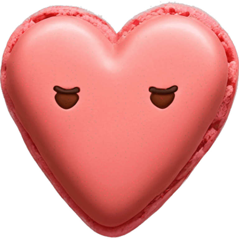 One Realistic heart shaped macaron cookie emoji