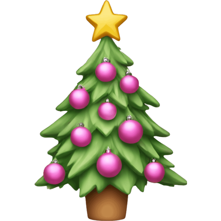 Pink Christmas tree decoration  emoji