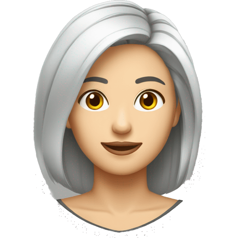 mujer rubia mirando short gray hair emoji