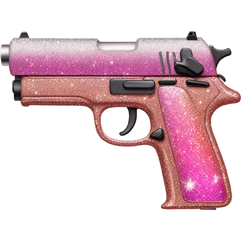 Pink ombre gun with glitter  emoji