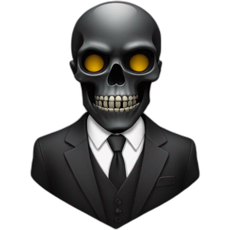 black skull in suit emoji