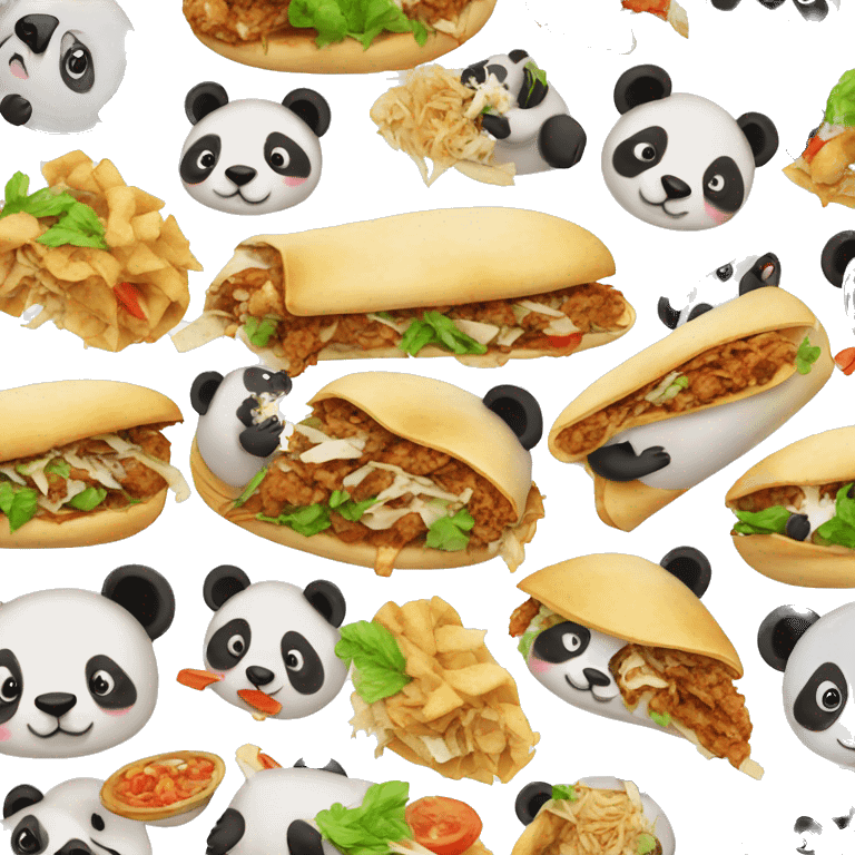 panda eating döner kebab emoji