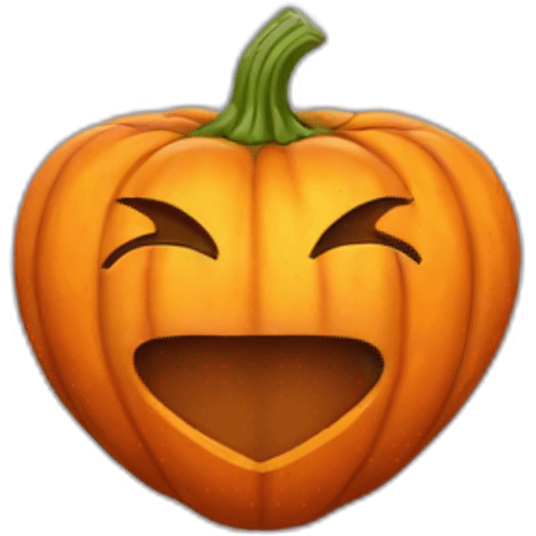 Pumkin in form of heart emoji