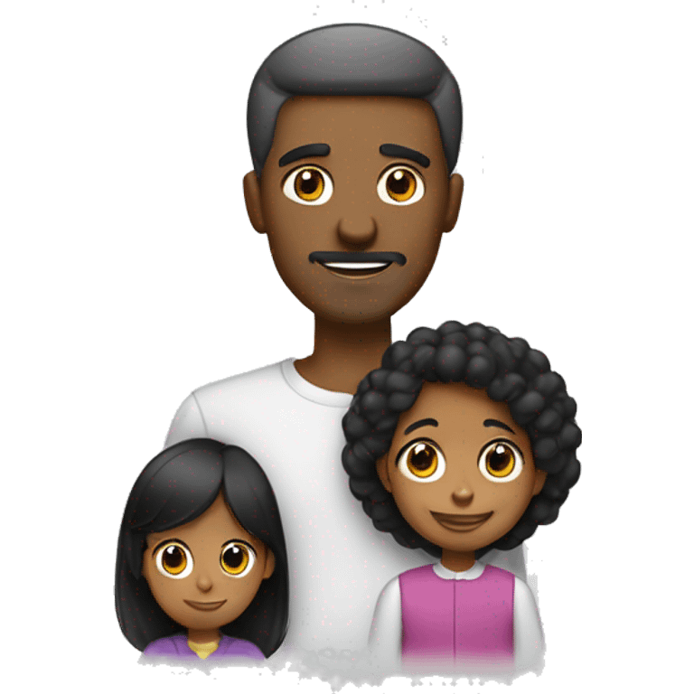 familia hombre pelo negro, padre e hija pelo negro emoji