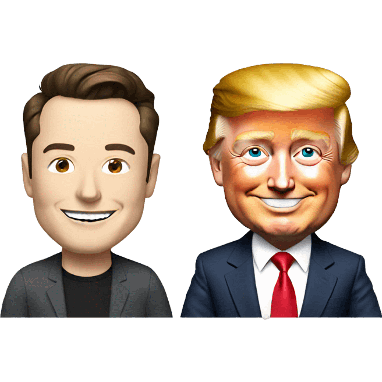 Elon musk and Donald Trump smiling  emoji