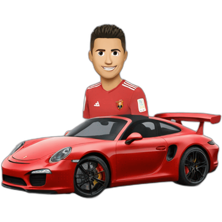 Ronaldo in a Porshe emoji