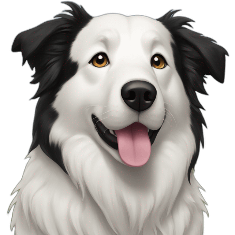 Great Pyrenees border collie mixed dog emoji