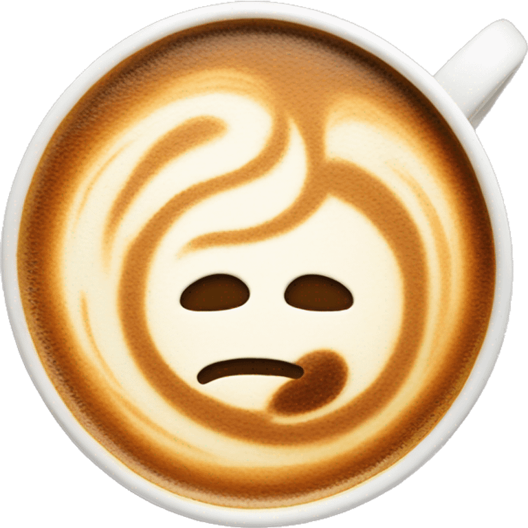 Coffee with latte art of cross emoji