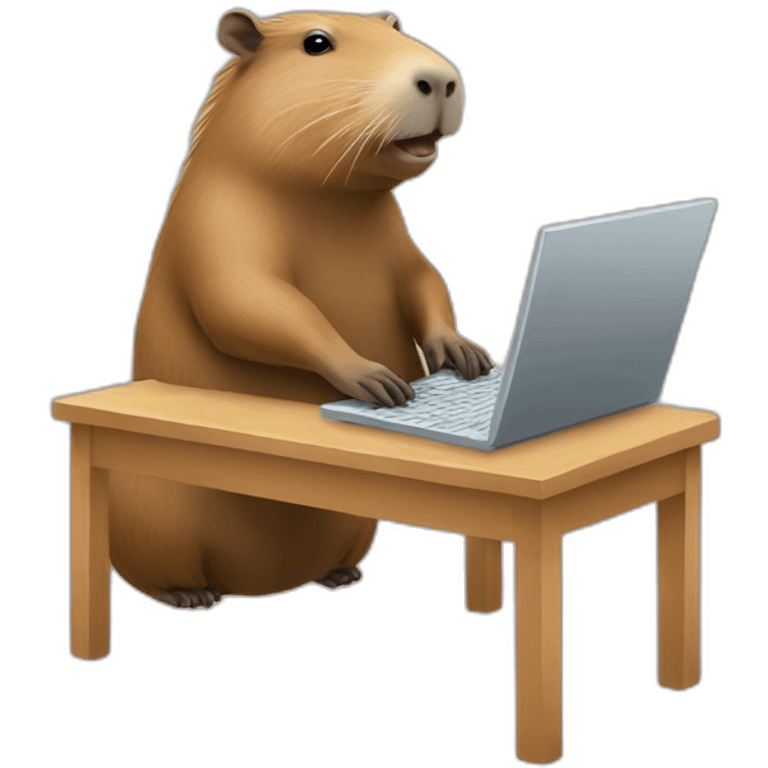 Capybara with computer emoji