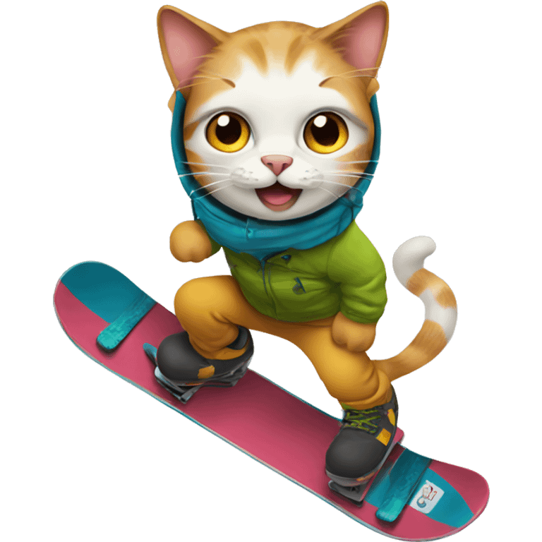 snowboarding cat emoji