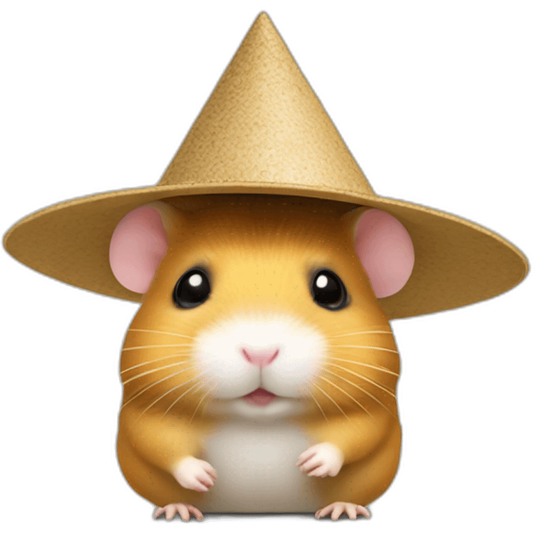 Un hamster avec un chapeau chinois triangulaire emoji