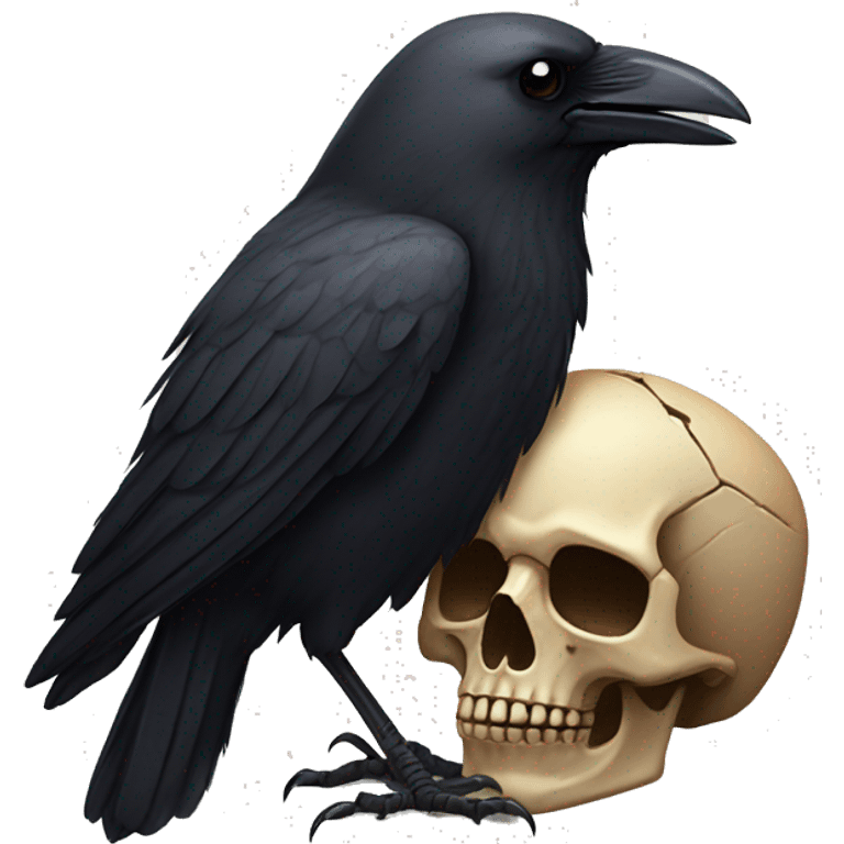 Crow with a skull  emoji