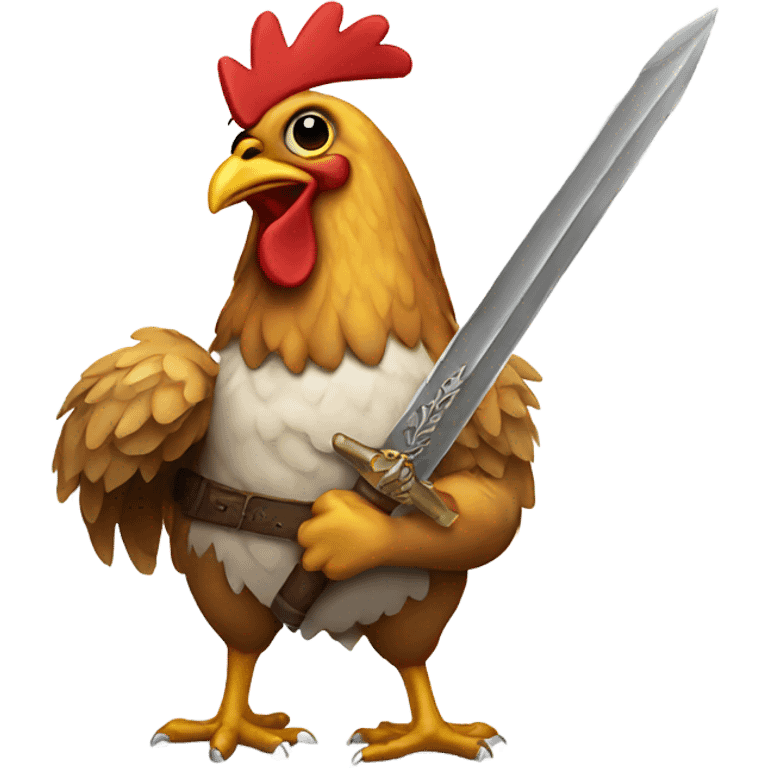 Chicken with a sword emoji