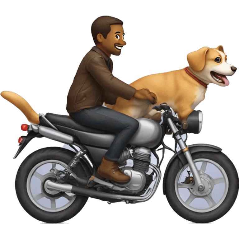 Dog riding cat emoji