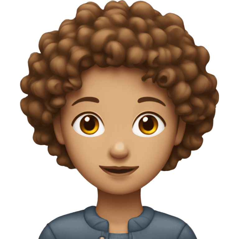 A girl with brown curly hair  emoji