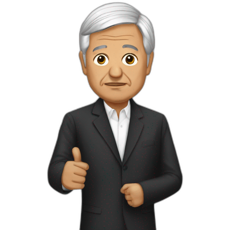 Lopez Obrador With they gave in the hand emoji