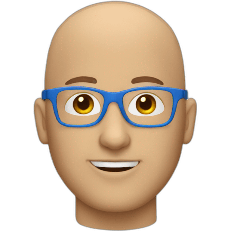 bald guy with blue frame glasses emoji