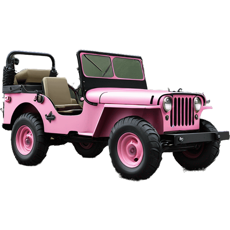 jungle tour 1942 Willy’s pearly pink cj  jeep with installed winch  emoji