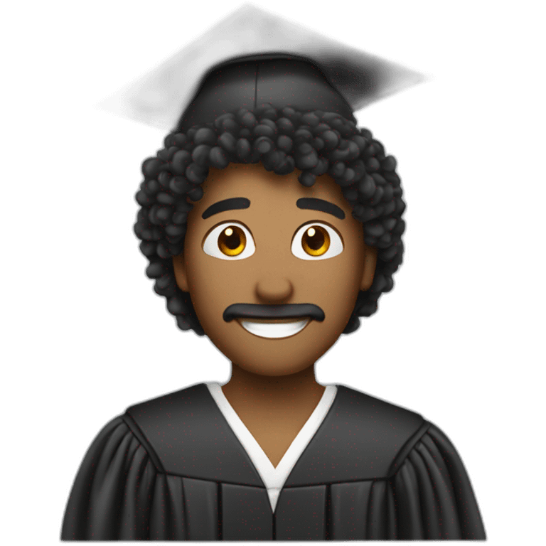 Proud graduate Male long crazy Hair emoji emoji