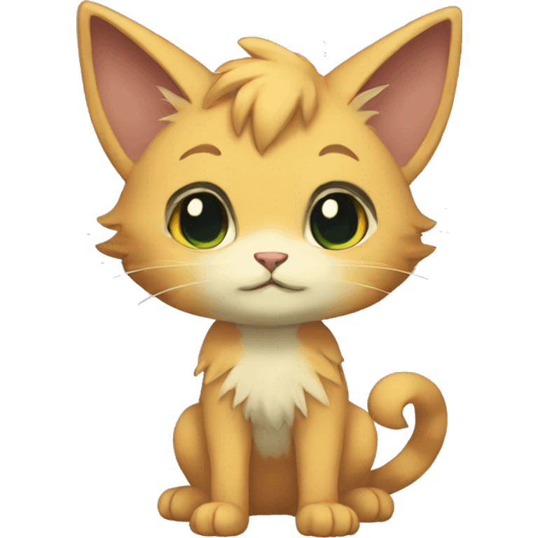 a anthro chibi-style cat-Fakémon-hybrid full body emoji