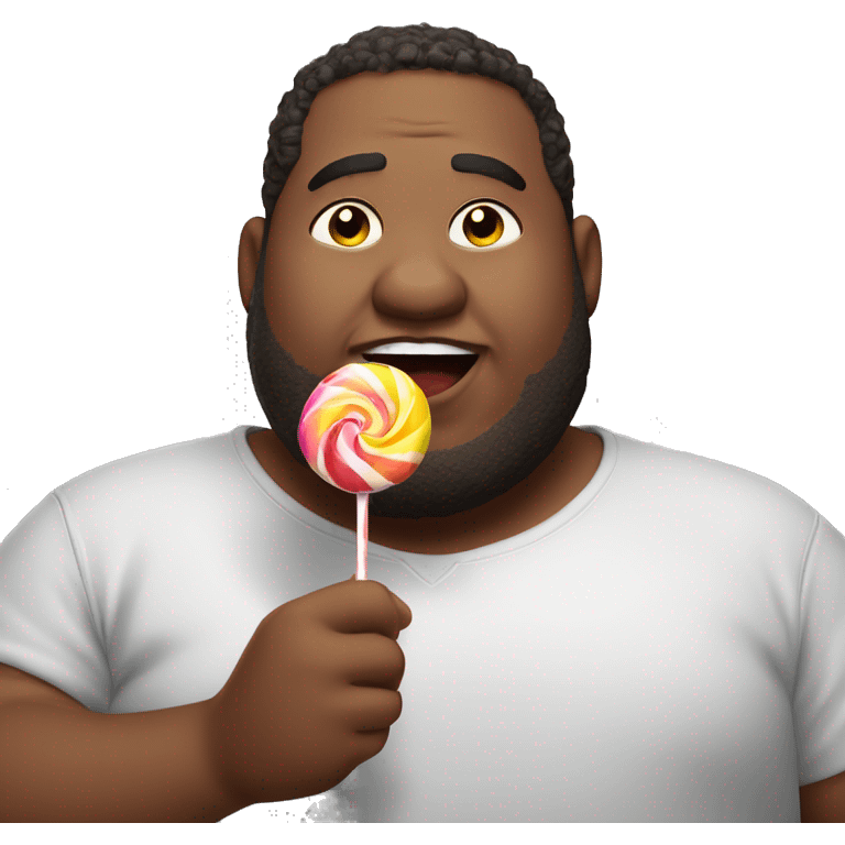 super fat guy eating a lolli emoji