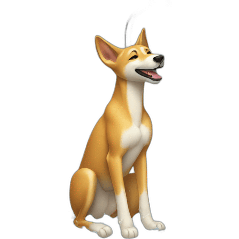 A dingo taking a shower emoji