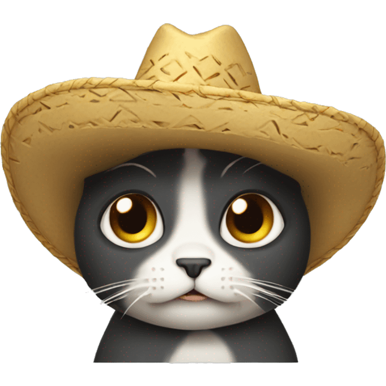 Cry cat with sombrero  emoji