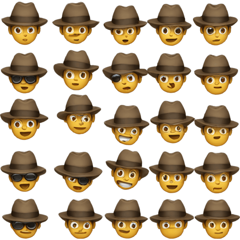 Emoji wearing a fedora emoji