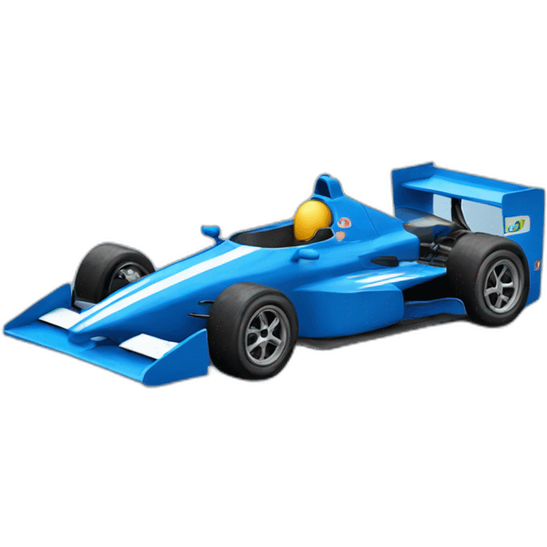 blue racing car emoji