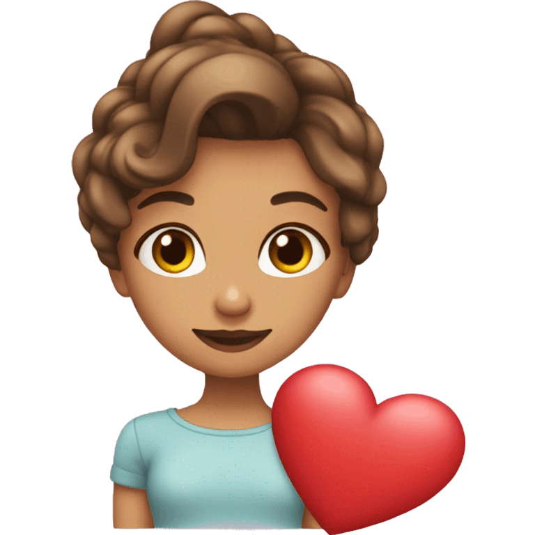 Una chica dentro de un corazón  emoji