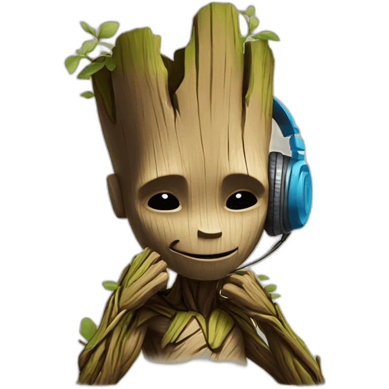 Groot listening to music emoji