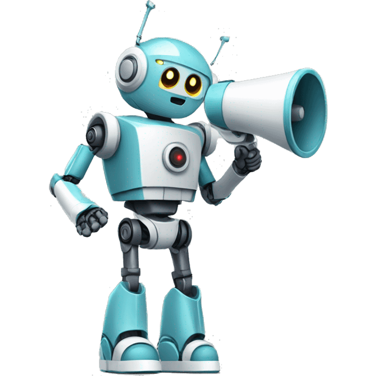 robot with a megaphone emoji